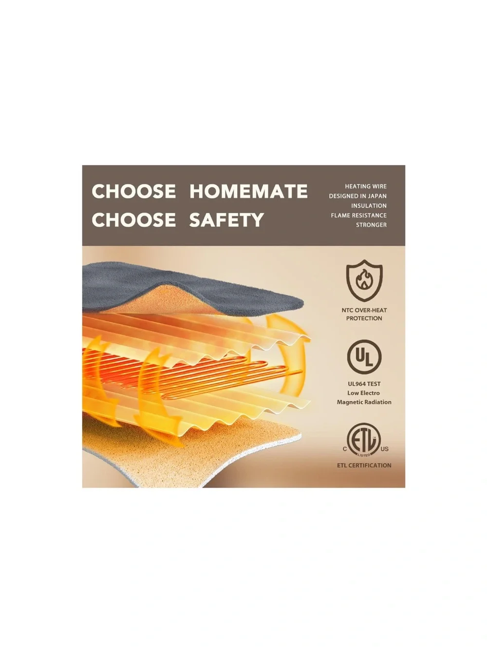 Ultra-Soft Heated Throw Blanket with 10 Heat Settings - GRAY & WHITE